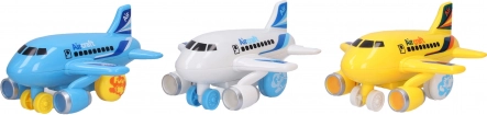 Plastic friction-powered airplane with light and sound effects 14 cm