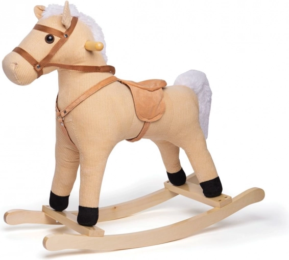 Wooden rocking horse beige