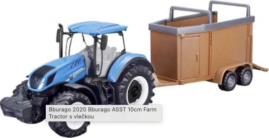 Trattore con rimorchio Bburago 10 cm