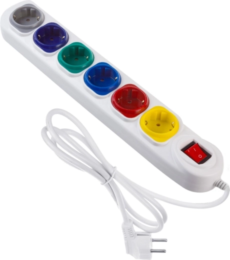 Extension Cable 6 Sockets 1.5 m Maclean