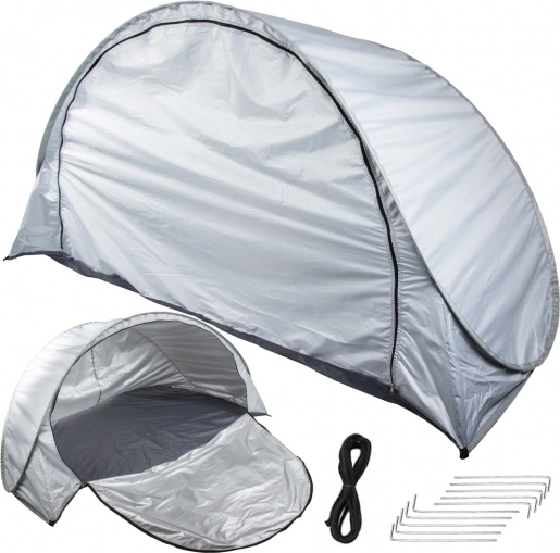 Pop-up beach tent with UV protection, gray
