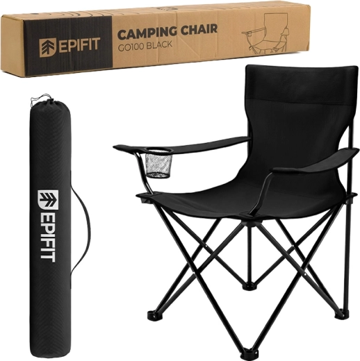 Chaise pliante de randonnée GO100 noire