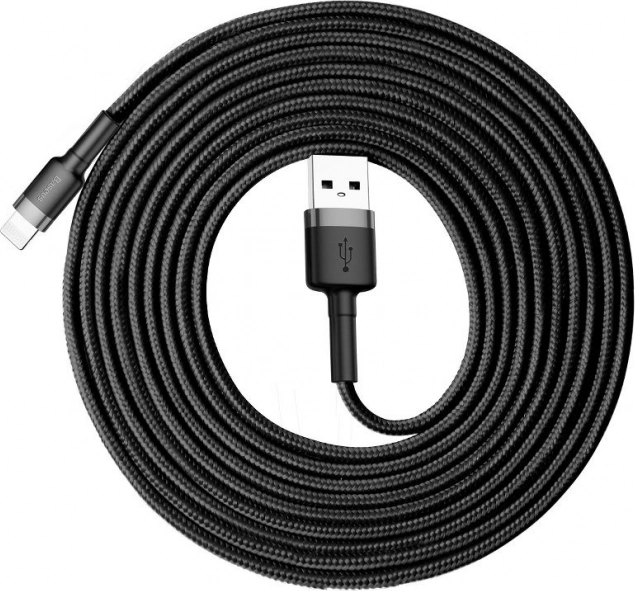 Baseus Cafule USB–Lightning cable 3 m, 2 A, black/gray
