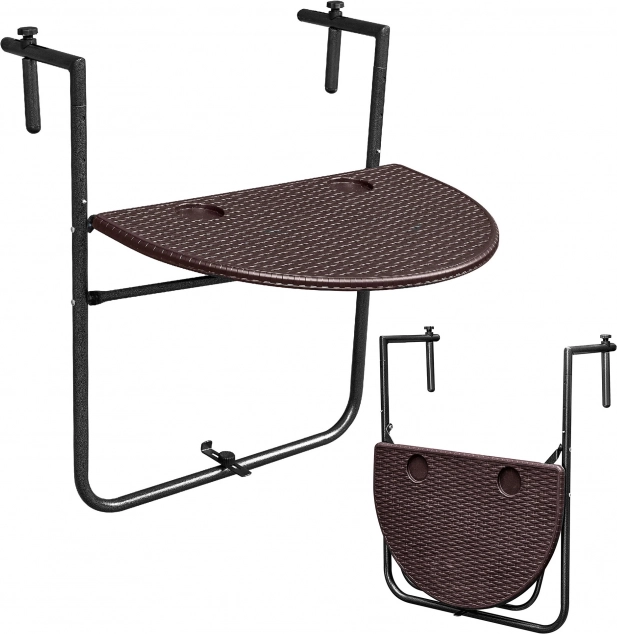 Foldable hanging balcony table brown ModernHome