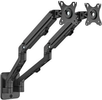 Supporto a parete per due monitor, 17-27 pollici, capacità di carico 7 kg