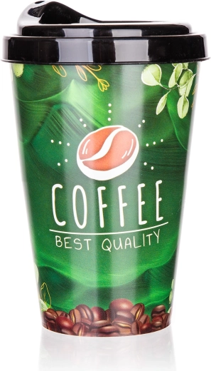 Tazza termica da viaggio per caffè 0,4 l – riutilizzabile, vari decori
