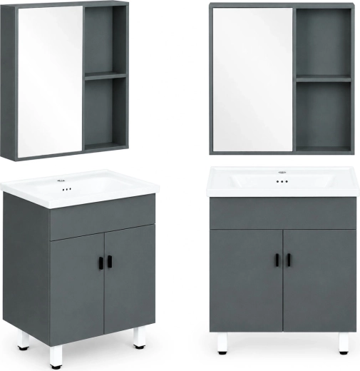 Mobile bagno ModernHome con lavabo e specchiera contenitore