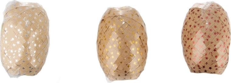 Ruban en papier kraft beige 0,5 cm, 10 m (assortiment)