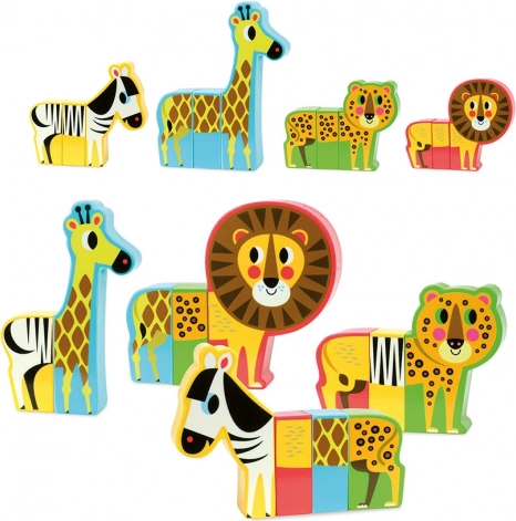 Vilac wooden magnetic puzzle Happy Safari