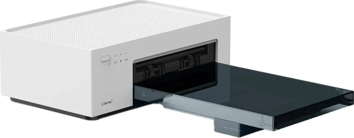 Compact design with slide-out tray