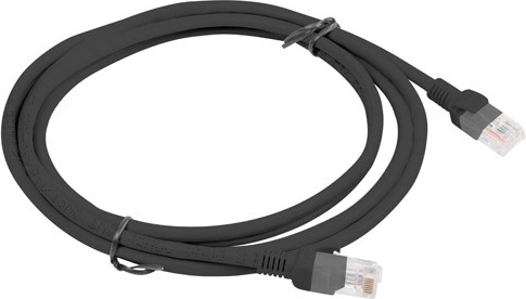 Network cable patch cable Cat 5e UTP 2 m black