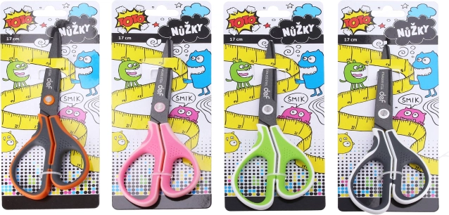 Colorful scissors with soft handle 17.5 cm