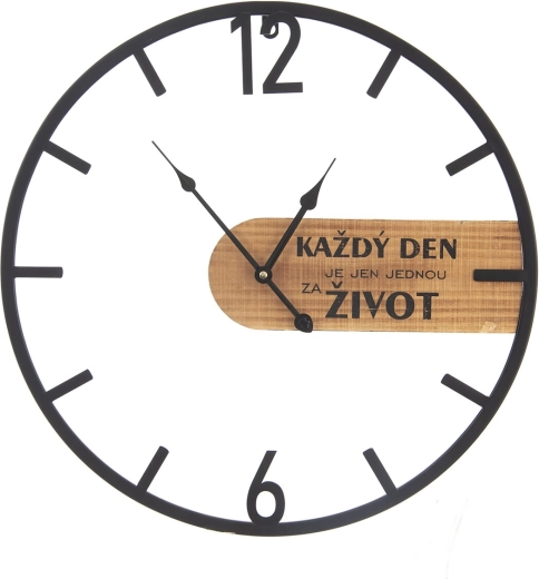 Orologio da parete in legno e metallo “Ogni giorno…” 50 cm