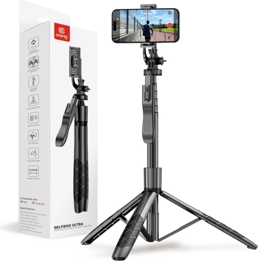 SelfieGo Ultra expandable selfie stick with Bluetooth tripod