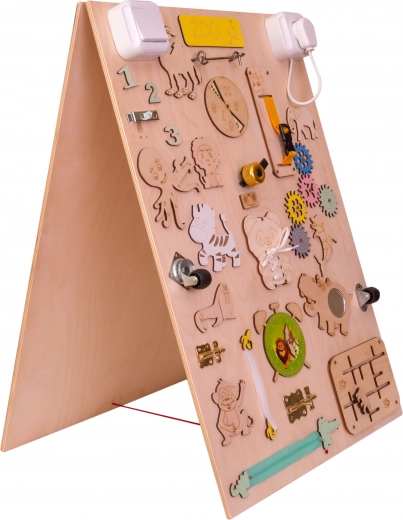 Wooden Sensory Board Double-Sided Zoo