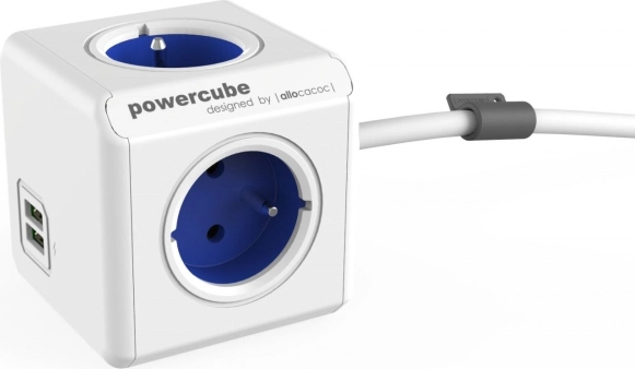 PowerCube Extended USB Extension Socket 1.5 m, Blue