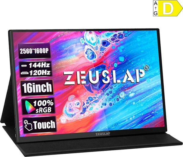 Prenosni zaslon na dotik ZEUSLAP P16KT 16" 2,5K 144 Hz IPS