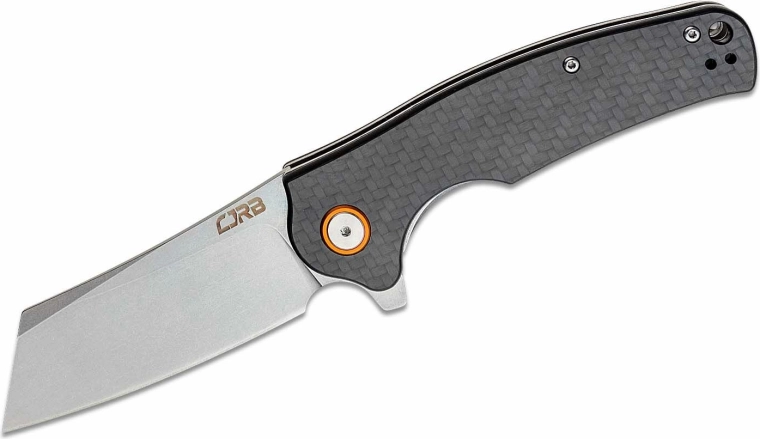 CJRB Crag Pocket Knife with Carbon Fiber, Gray, 8.7 cm