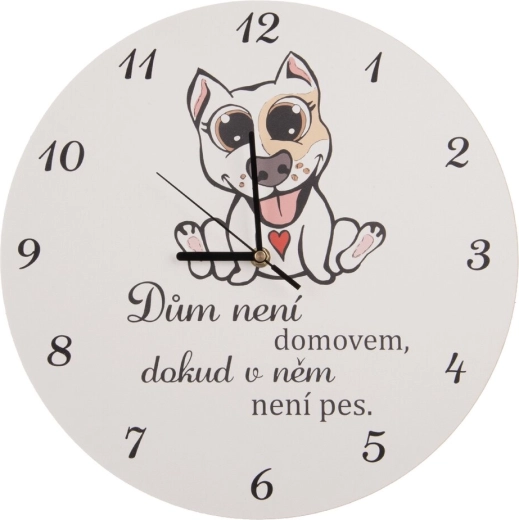 Zegar ścienny DOG HOME biały 34 cm