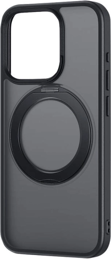 Kryt na telefon s podstavcem Baseus SkyRing 360° pro iPhone 15 + tvrzené sklo a čisticí sada (černý)