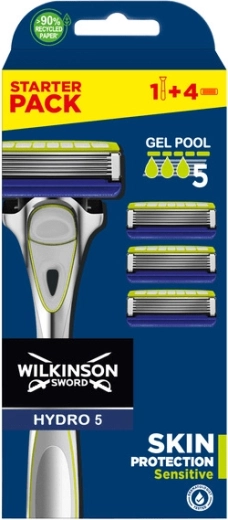 Wilkinson Hydro 5 Skin Protection Sensitive moški brivnik + 4 glavice