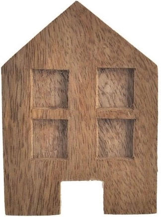 Dekorativt træhus i mangotræ 7 × 4 × 10 cm