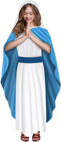 Children's Virgin Mary Costume with Cloak and Belt