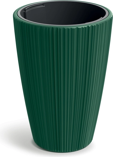 Vaso ORO 39 cm verde scuro con inserto