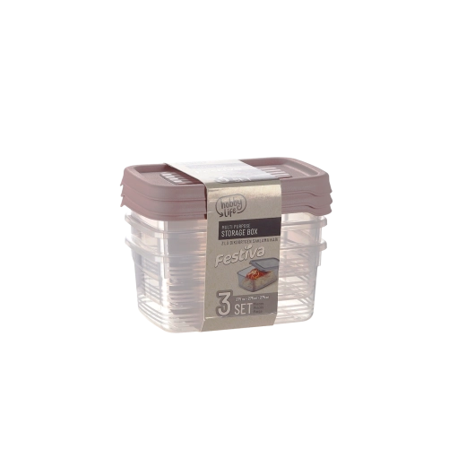 Festiva set van 3 rechthoekige bakjes 275 ml