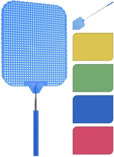 Telescopic Fly Swatter MAXI 34–66 cm, Metal Handle, Assorted Colors