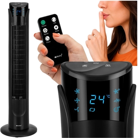 Ventilatore a torre Ruhhy 83 cm nero con telecomando