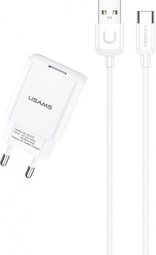 USB Wall Charger with USB-C Cable 2.1A