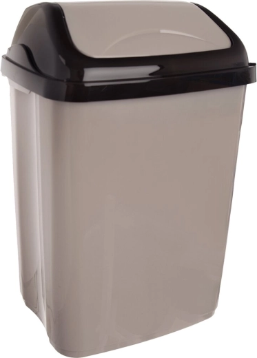 Poubelle Vittario avec couvercle basculant 16 l marron café