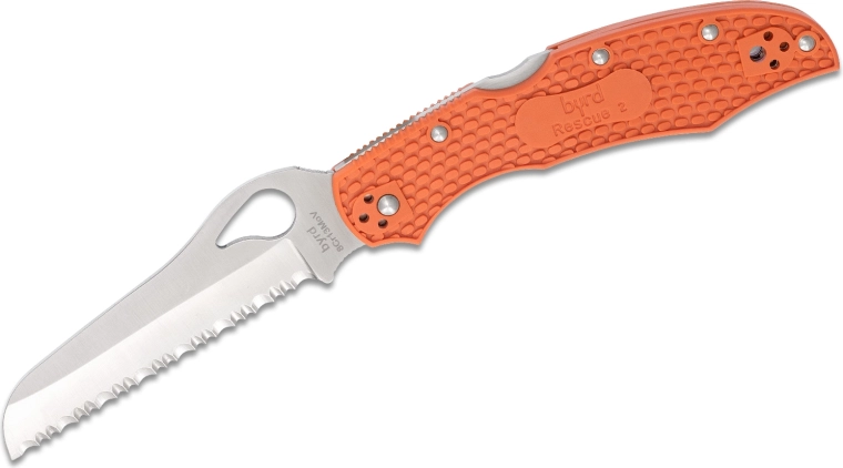 Serrated edge for fast emergency cuts