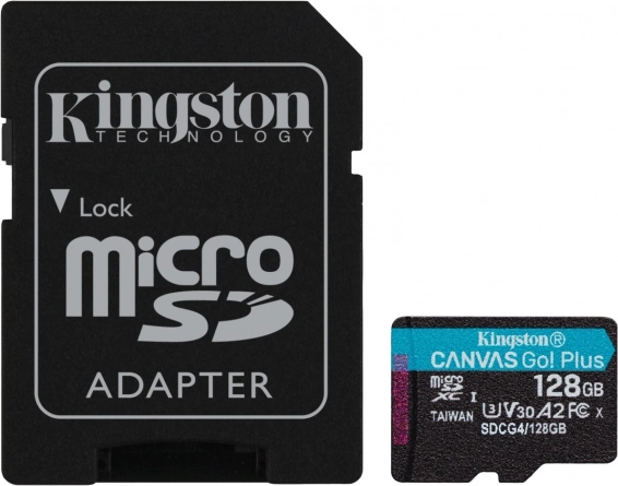 MicroSD karta 128 GB Kingston Canvas Go! Plus A2 U3 V30 s adaptérom