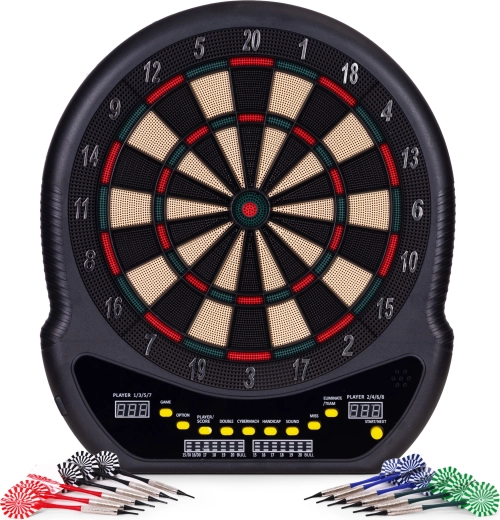 Bersaglio elettronico LCD 48 cm con 27 giochi e 12 freccette