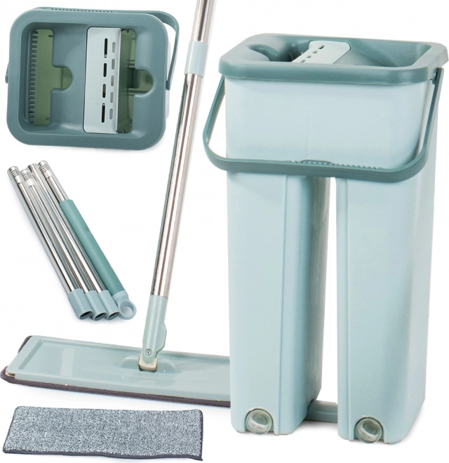 Roterende platte mop met dubbele emmer