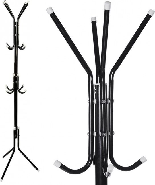 Floor-standing coat rack with 12 arms