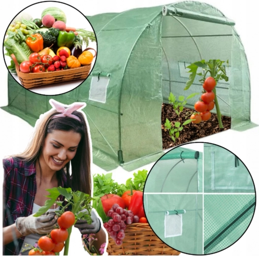 Garden Film Tunnel Greenhouse 4x2.5x2m 10m² Green