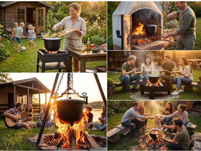 Versatile use: fire, grill, or stovetop