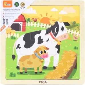 Wooden puzzle 9 pieces - little cows