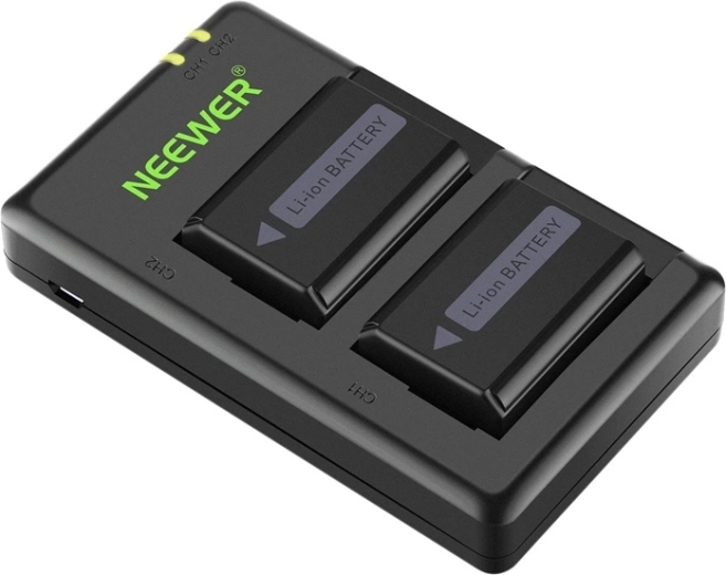 Neewer – kit 2× batteries Sony NP-FW50 et chargeur USB double