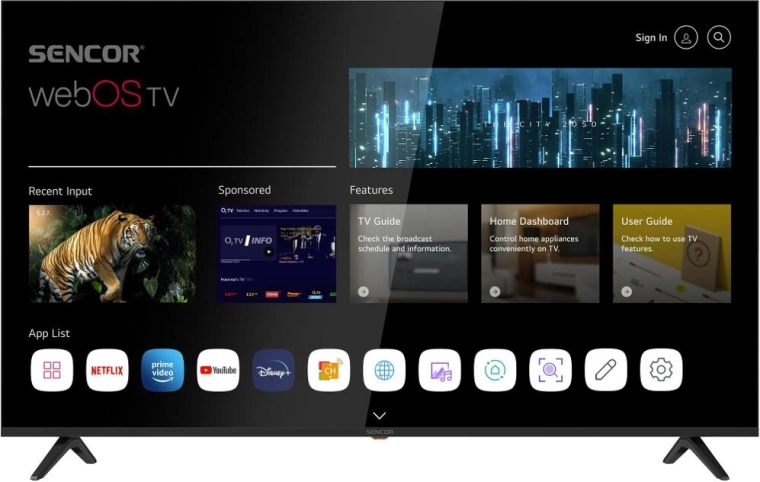 Sencor 65" UHD Smart TV with webOS