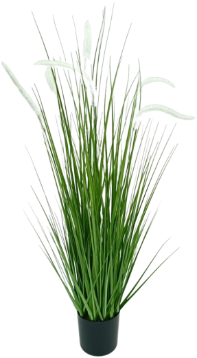 Artificial Pennisetum Grass, White, in Pot, 90 cm
