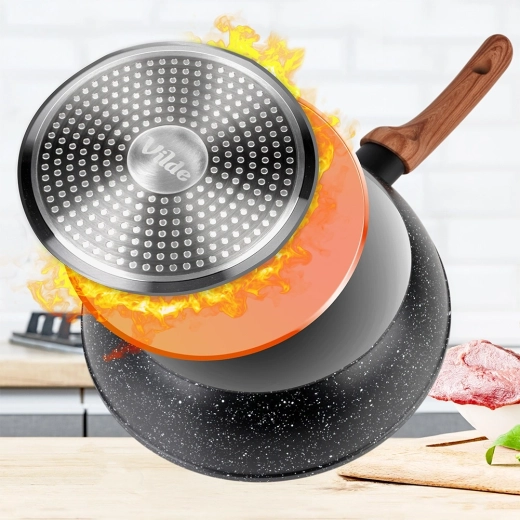 Non-stick granite surface for low-fat cooking