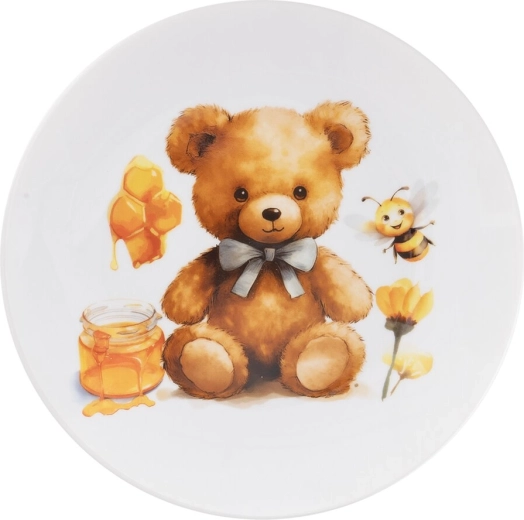 Gyermek sekély, rekeszes tányér Maci 21 cm