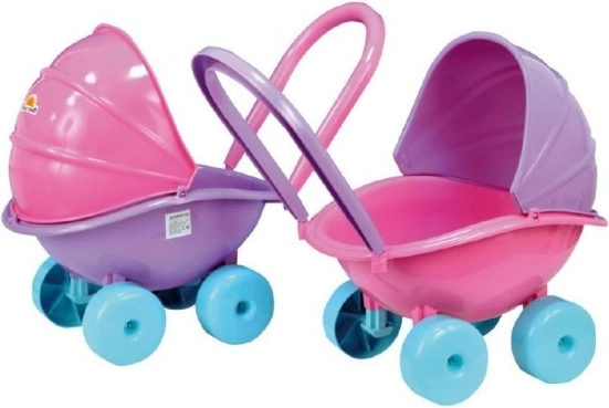 Deep plastic pram for dolls in a mix of colors