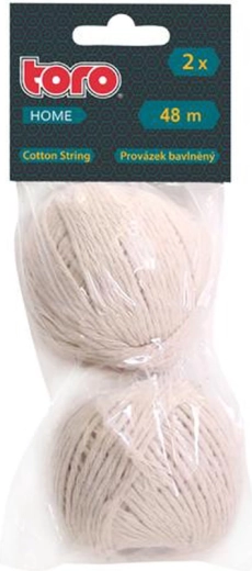 Ficelle en coton TORO, blanche, 48 m, 2 pcs