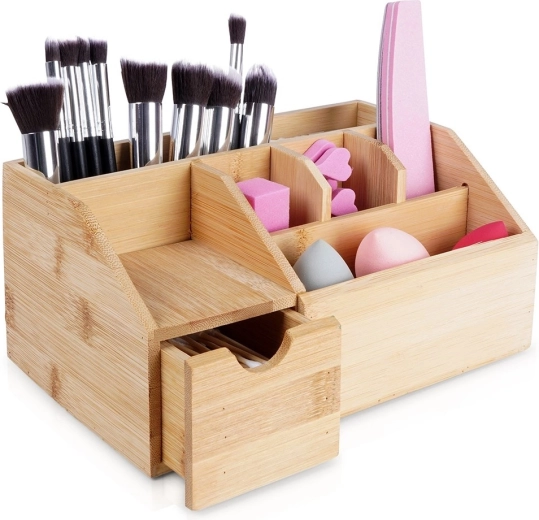 Organizer in bambù per cosmetici Eleganza