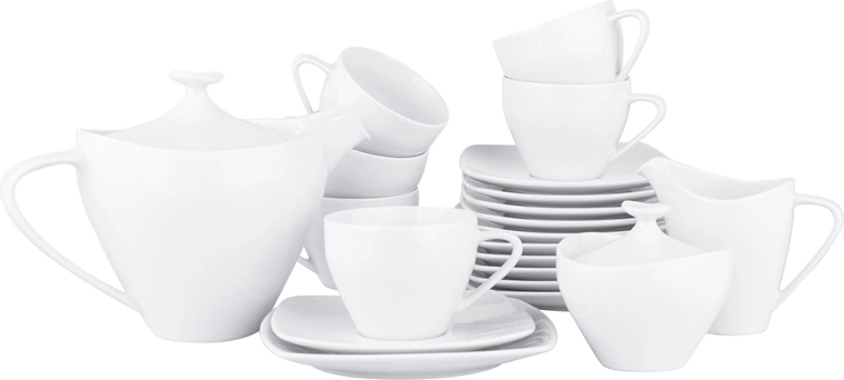 Servizio da caffè bianco Mariapaula Moderna per 6 persone (21 pezzi)